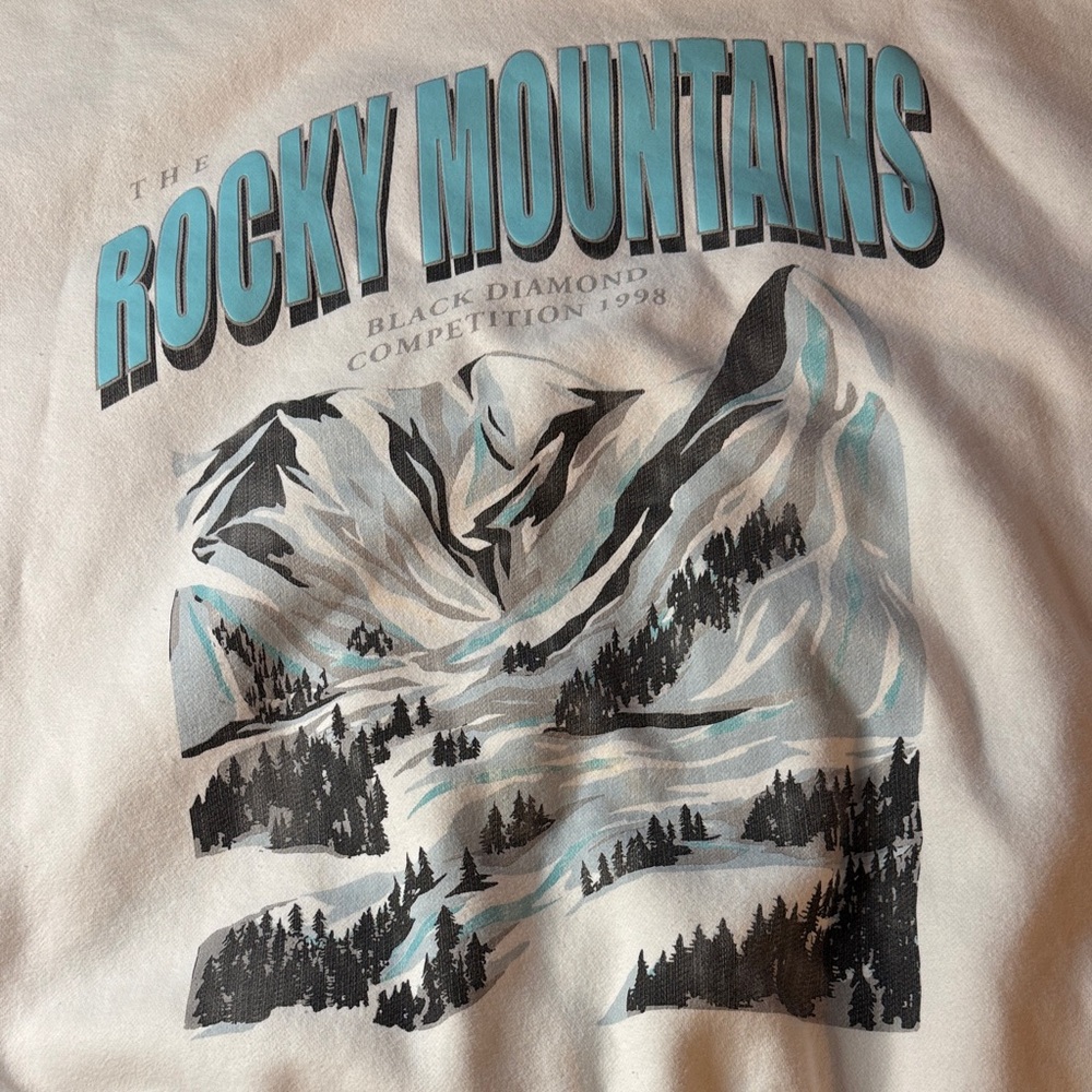 Y2K Vintage Abercrombie & Fitch Oversized Sweatshirt XL Rocky Mountains Graphic - Picture 2 of 6